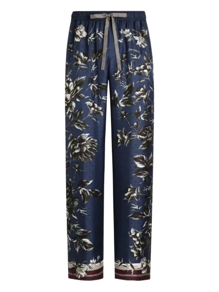 Șnur de strângere pantaloni Dolce & Gabbana cu model floral cu imagine albastru