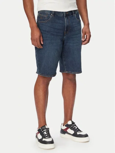 Armani Exchange Jeans kratke hlače Mornarsko Comfort Fit modra