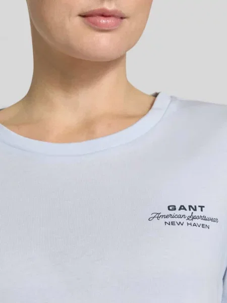 T-shirt z nadrukiem z logo i okrągłym dekoltem Gant