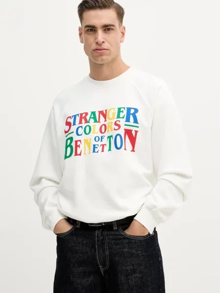 United Colors of Benetton bluza x Stranger Things z aplikacją biały
