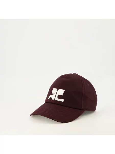 Czapka z daszkiem Courreges z logo brązowa