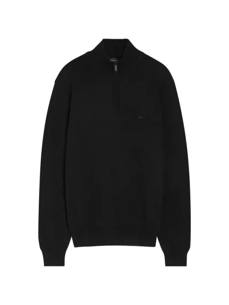 Pulover Emporio Armani cu broderie negru
