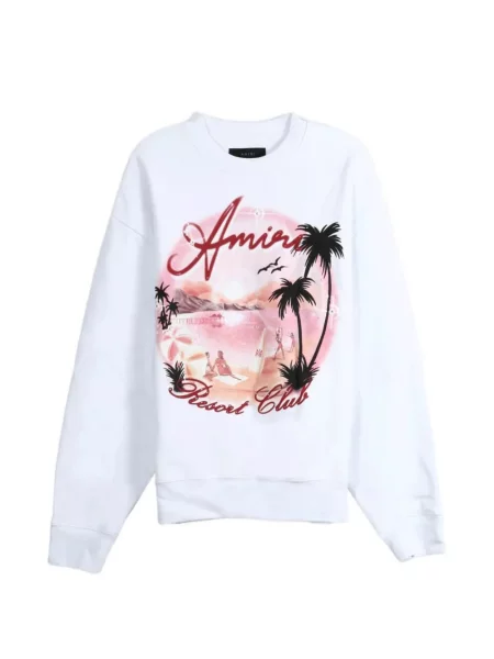 Tricou Amiri cu imagine alb