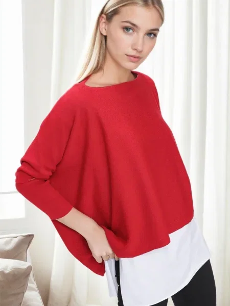 Poncho Dewberry roșu