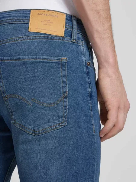 Jeansy o kroju slim fit z dodatkiem streczu model ‘Glenn’ Jack & Jones niebieskie