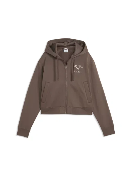 PUMA rozpinana bluza Varsity Standard z kapturem Odzież XXS brązowy