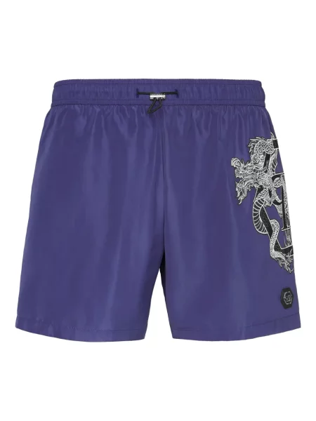 Slip de baie Philipp Plein cu imagine albastru