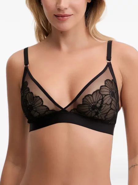 Sutien Chantelle cu model floral plasă negru
