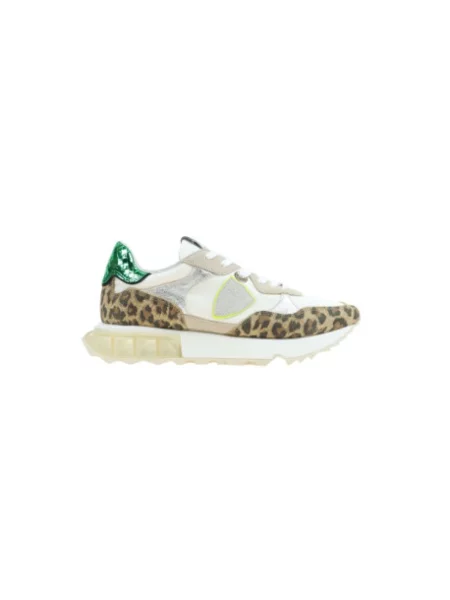 Sneakersy Philippe Model zamszowe z nadrukiem zwierzęcym białe