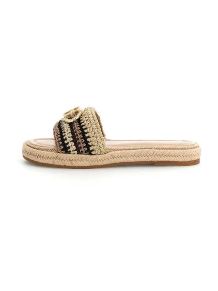 GUESS Saboți KAYLIS brocart / maro mokka / negru bej