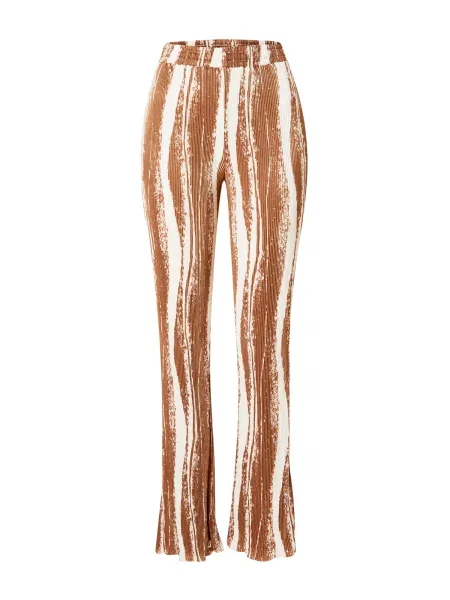 Nasty Gal Kalhoty hnědá bílá