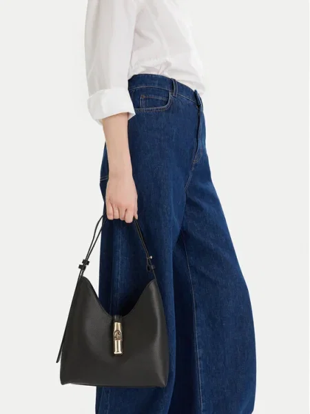Geanta hobo Furla din piele negru