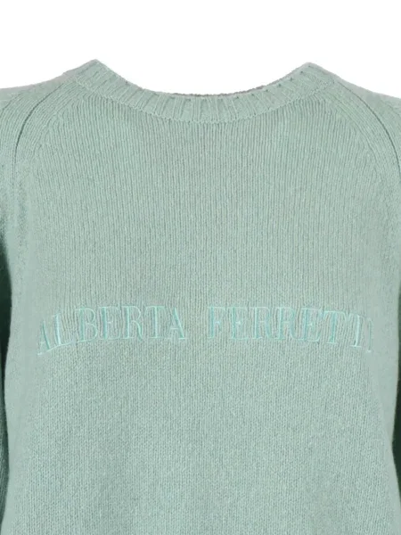 Pulover Alberta Ferretti cu broderie verde