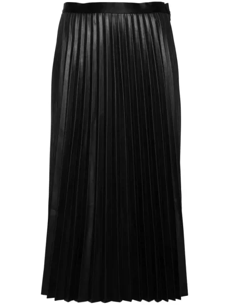 Fustă din piele Jnby plisată negru