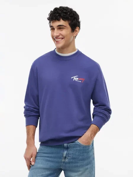 Palton Tommy Jeans cu autograf alb