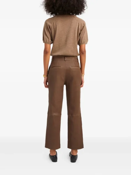 Pantaloni Sprwmn din piele maro