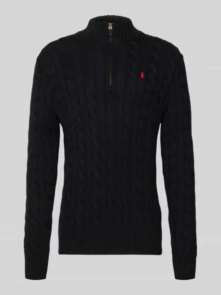 Bluza z kołnierzem z wyhaftowanym logo Polo Ralph Lauren szara