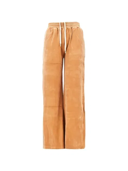 Pantaloni Chloé de catifea alergare cu cordon maro