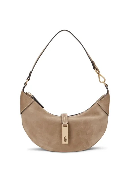 Polo Polo Ralph Lauren din piele de căprioară cu model herringbone albastru