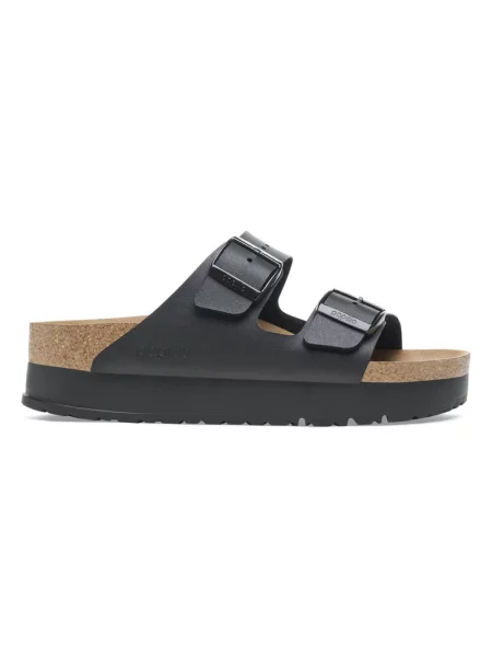 Klapki Birkenstock na platformie zamszowe czarne