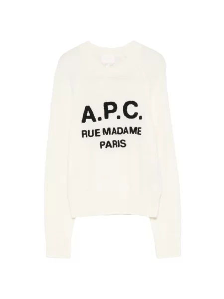 Pulover A.p.c. cu imagine alb