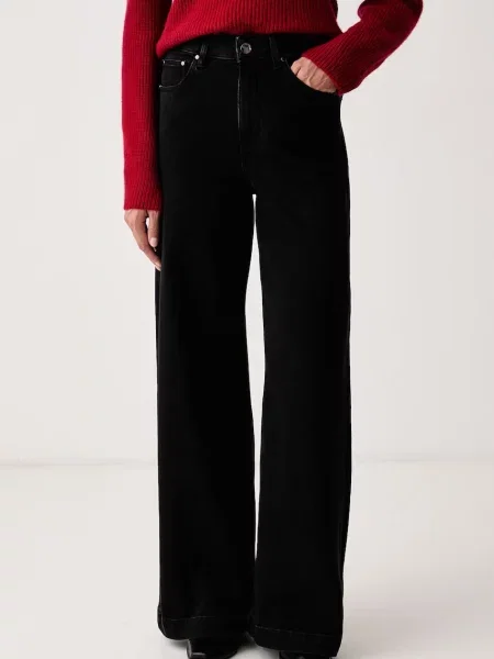 Guess blugi wide leg pentru femei negru
