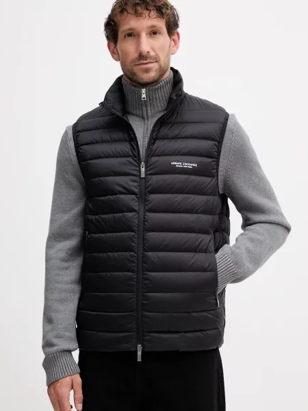 Пухен елек Armani Exchange зимен модел черно