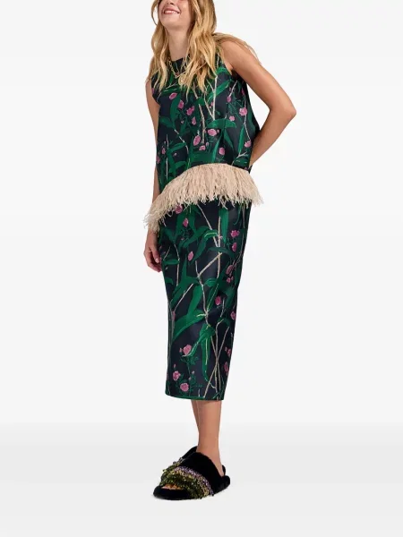 Bluzka La Doublej z nadrukiem bambusowa czarna