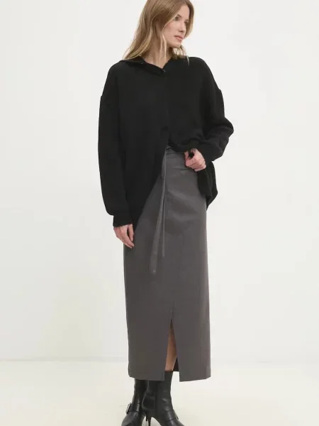 Спідниця Answear.LAB maxi олівець сірий