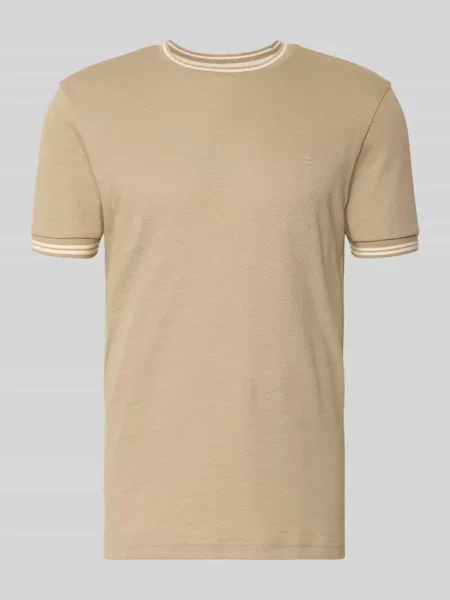 T-shirt ze strukturalnym wzorem i okrągłym dekoltem Christian Berg Men