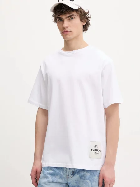 Fiorucci tricou din Label Regular Fit T-Shirt barbati cu imprimeu alb