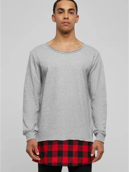 Суичър без качулка Urban Classics сиво