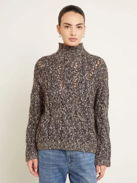 Brunello Cucinelli Golf Z Kaszmirem Z Cekinami braun granatowy