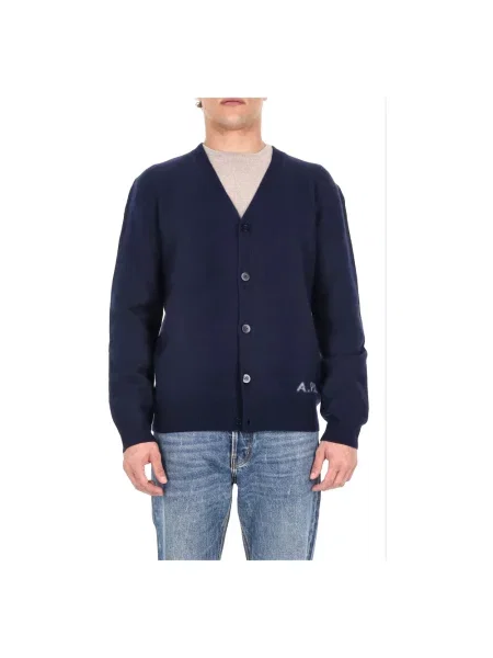 Kardigan A.p.c. wełniany niebieski