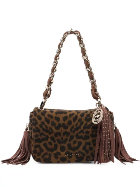 Geantă plic La Carrie cu imagine cu model leopard maro