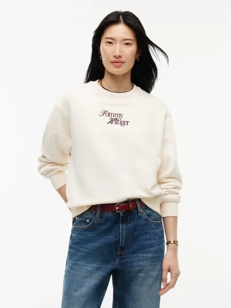 TOMMY HILFIGER Mikina svetlobéžová / merlotová