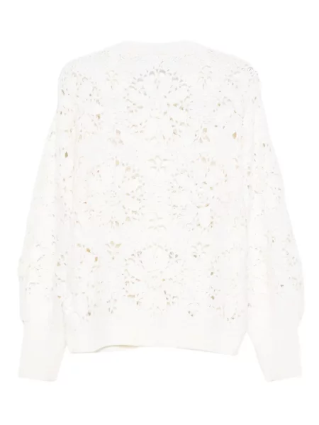 Cardigan Farm Rio cu model floral alb