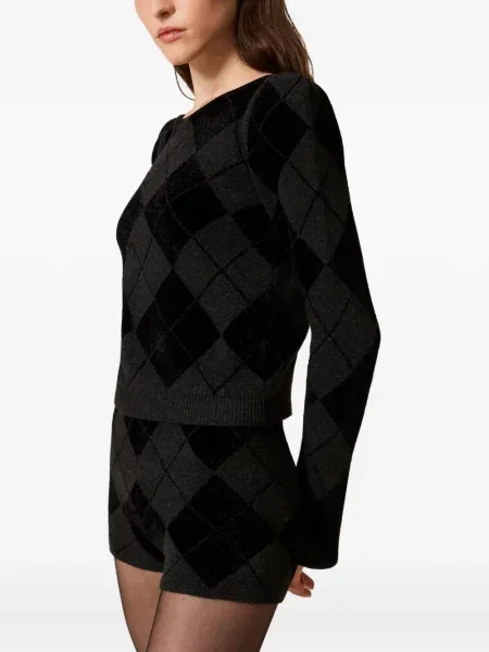 Pantaloni scurți Twinset tricotate negru