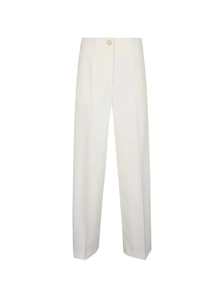 Pantaloni Erika Cavallini din țesătură twill alb