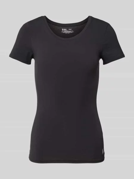 Góra od piżamy z wyhaftowanym logo Polo Ralph Lauren czarna