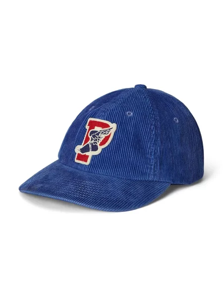 Baseball kapa iz rebrastega žameta Polo Ralph Lauren Cap modra