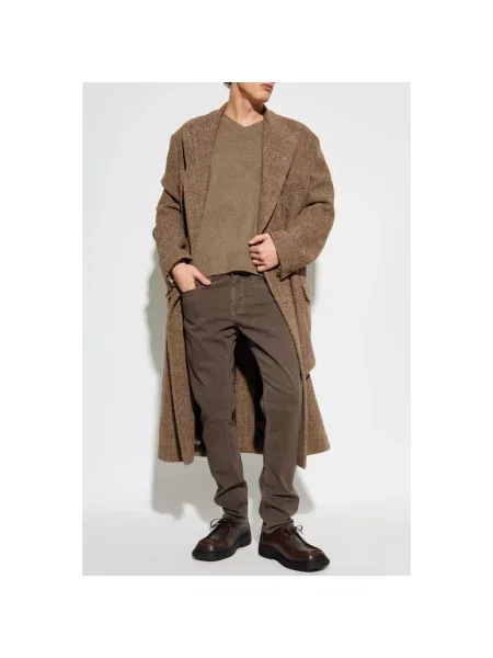 Sweter Frame z dekoltem w serek brązowy