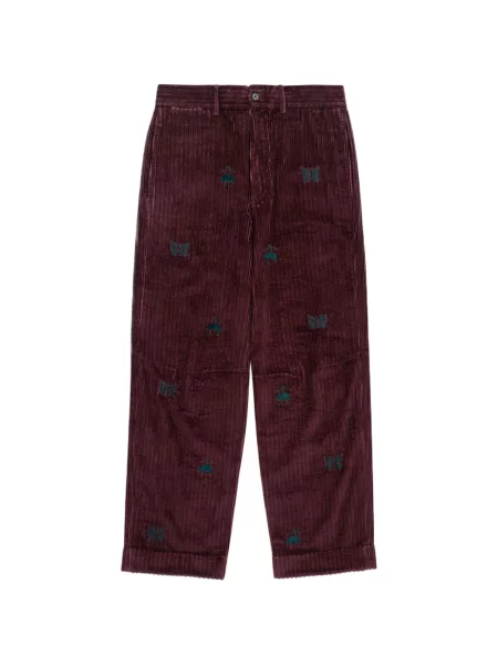 Pantaloni Brooks Brothers cu broderie de catifea cord roșu
