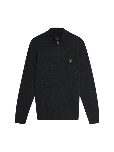 Lniany sweter Lyle & Scott czarny