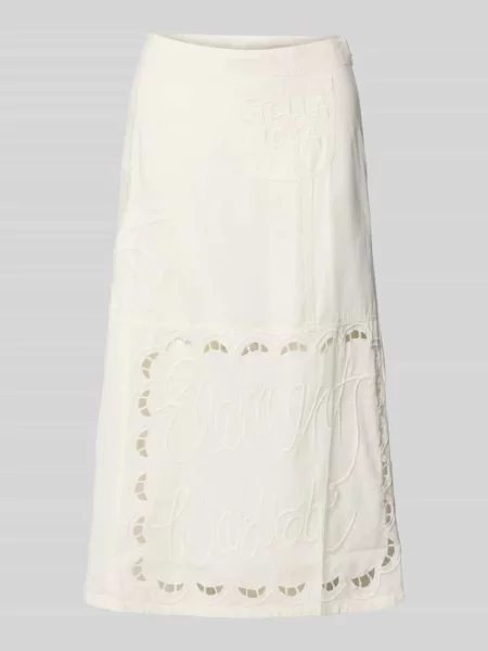 Spódnica midi z haftem angielskim model ‘Elements’ Stella Nova biała