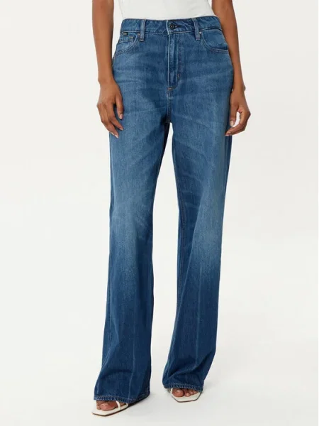 BOSS Blugi Crossroad Super Boyfriend Fit albastru