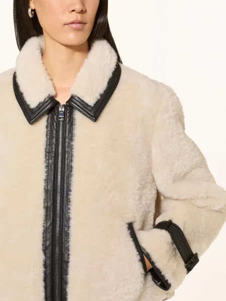 Marc Cain Kurtka Ze Sztucznego Futra weiss beżowa