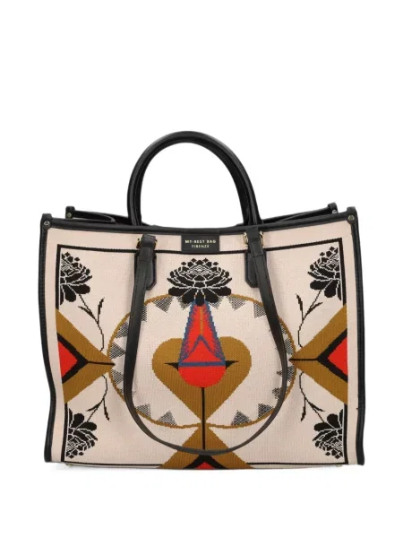 Geantă shopper My Best Bag cu model floral roz