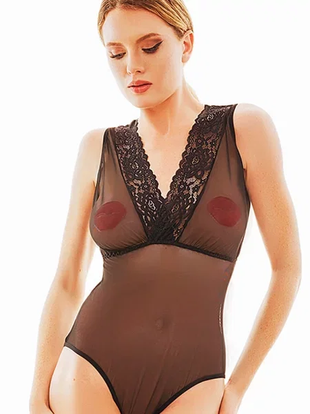 Прозрачное боди Anais черное