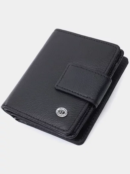 Кожаный кошелек St Leather Accessories черный